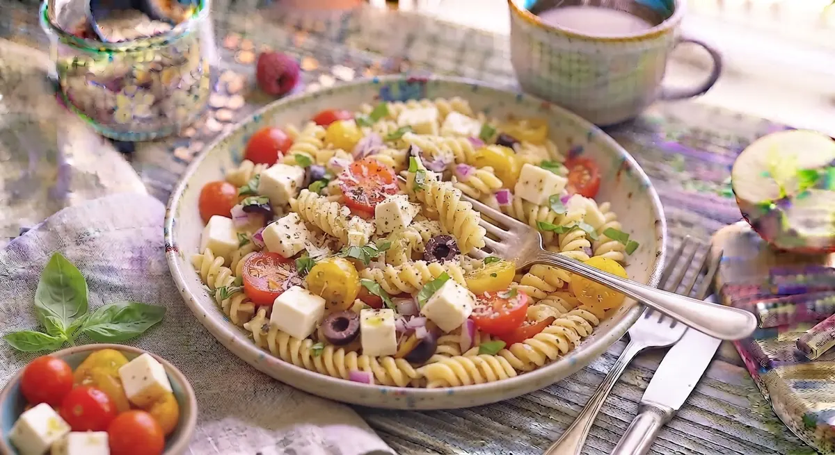 Pasta Salad with Cherry Tomatoes & Cheese Lunchbox